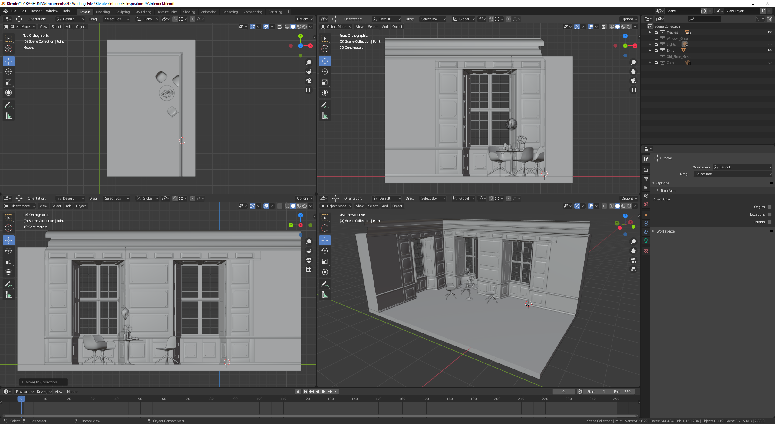 Basic interior lighting setup in Blender 2.8 – Real Time 3D Visualization
